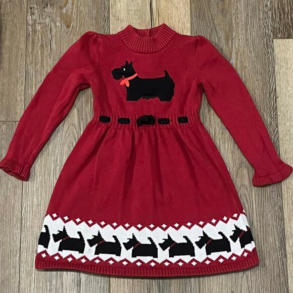 Gymboree Other - Gymboree Toddler Girl Scotty Dog Red Sweater Dress Size 4T Holiday Christmas